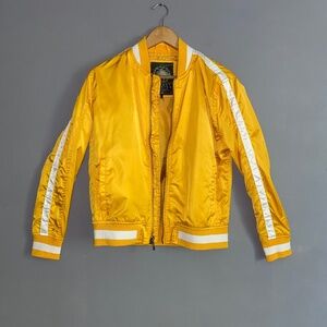 JORDAN CRAIG Kids Golden Yellow Satin Bomber Jacket 16
